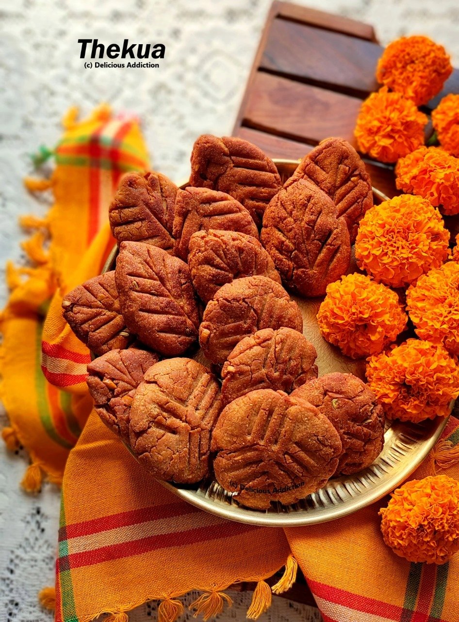 Thekua prasad distribution during Chhath Puja - traditional sweet delicacy of Bihar offered in devotion